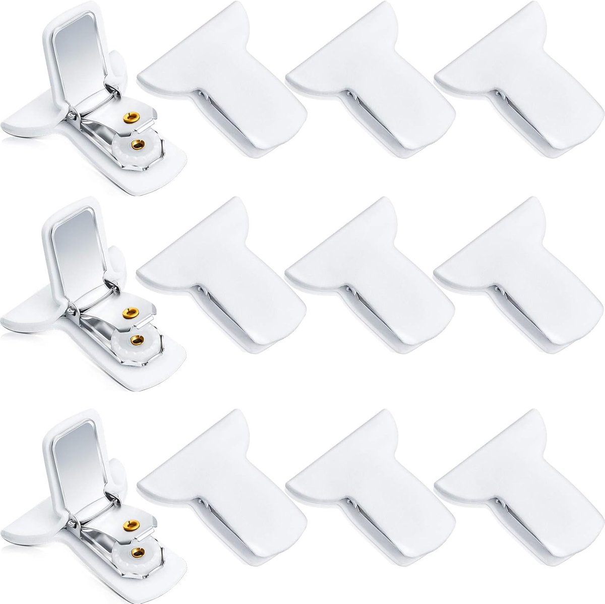 12 pieces - Duvet clips - Quilted duvet clips - with foam and metal - Duvet clamps - Duvet pegs - Clamps - Clips - Sturdy duvet clips - Bedding accessories - for duvets, blankets and sheets - white