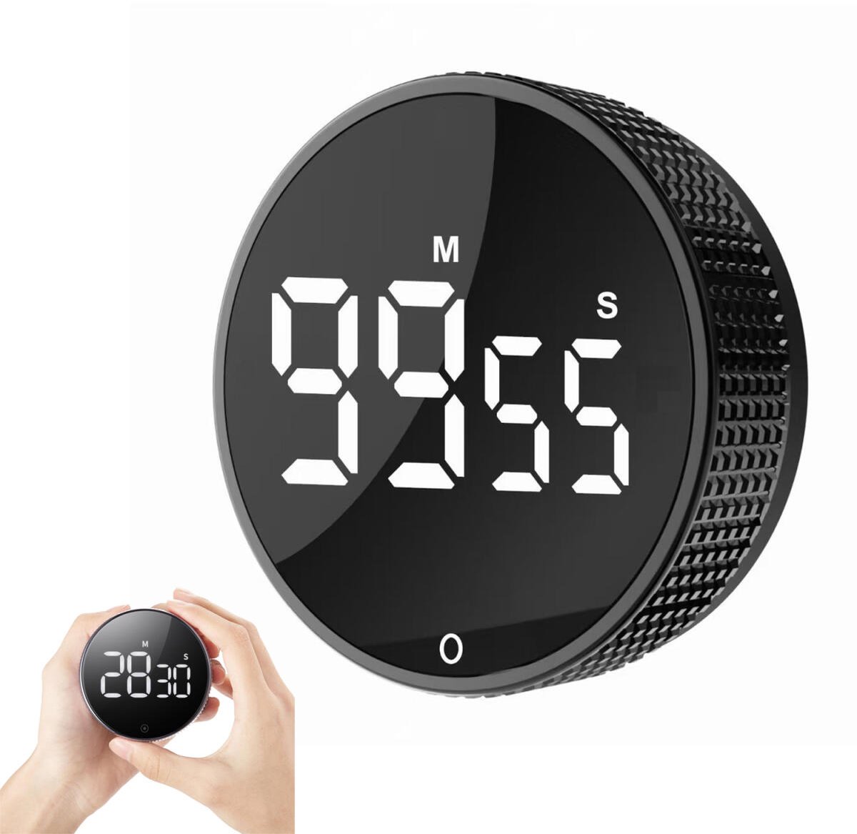Timers - Digital timer - Magnetic digital kitchen timer - Kitchen timer - Count up/Count down - egg timer - magnetic kitchen timer - adjustable rotating - adjustable volume - for cooking, baking, kitchen, fitness, yoga, studying, meetings - black