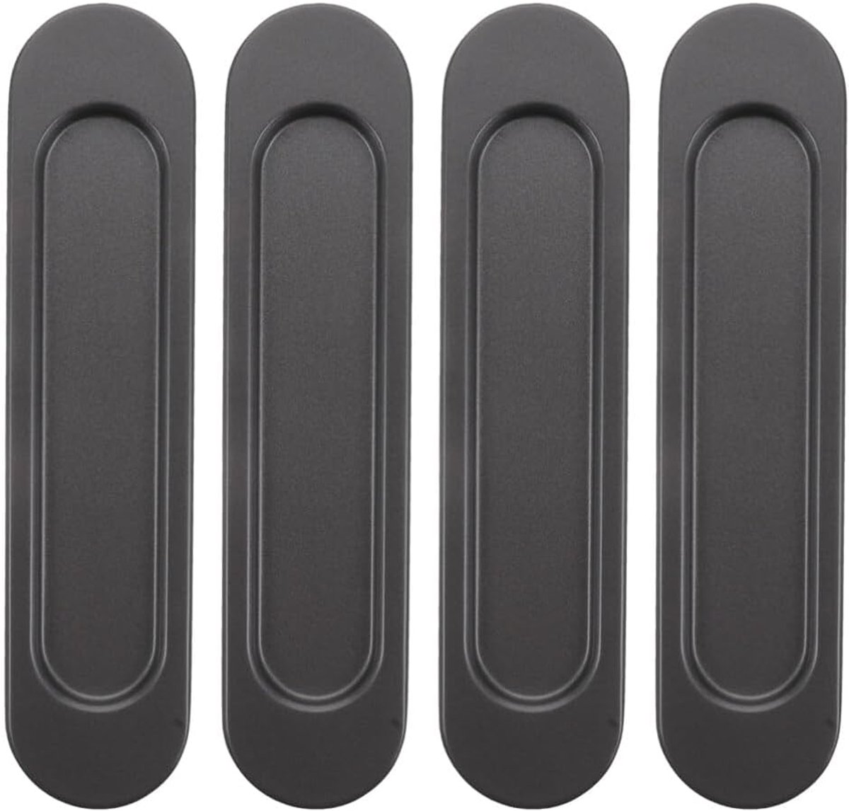 4 pieces - Sliding door handle - Sliding door handle - black - 149*35*6 mm - Furniture handle - Furniture handle - Door fitting - Furniture knob - Self-adhesive - metal