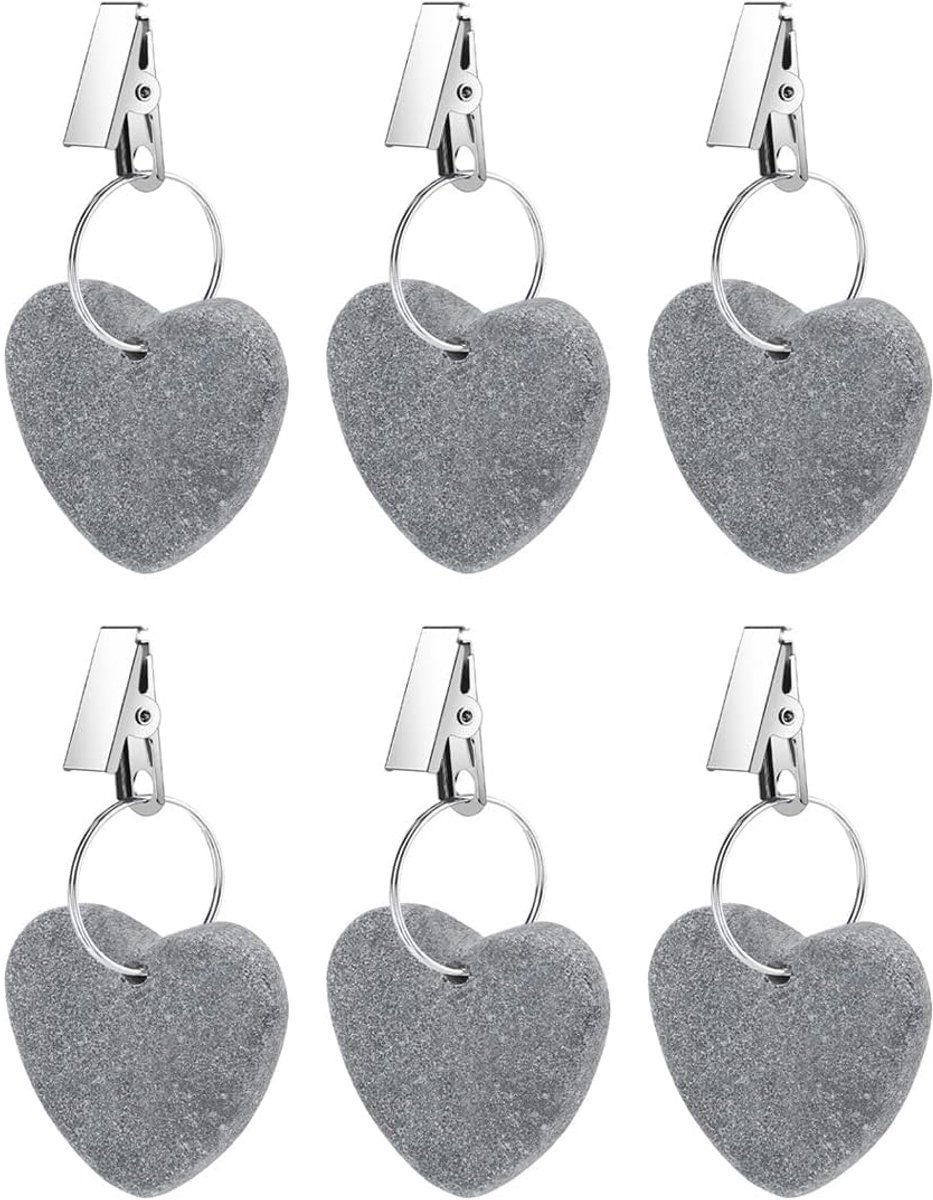 Table Weights - 6 pieces - Heavy Tablecloth Weights - Marble - Tablecloth Weights - Gray