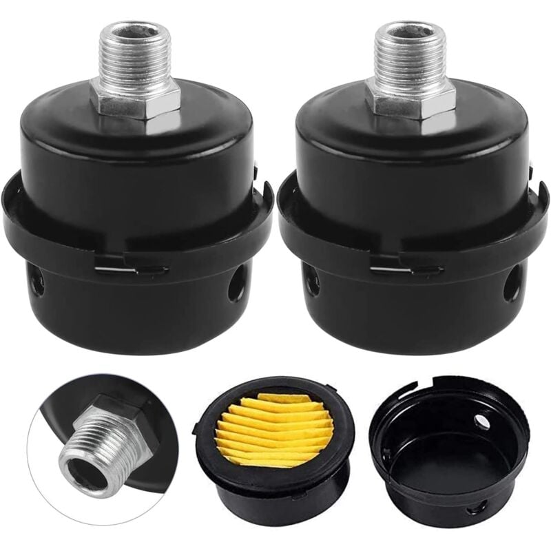 2 Pieces Air Filter Silencer, Air Compressor Filter Silencer, 3/8" Air Compressor Filter 16.3mm