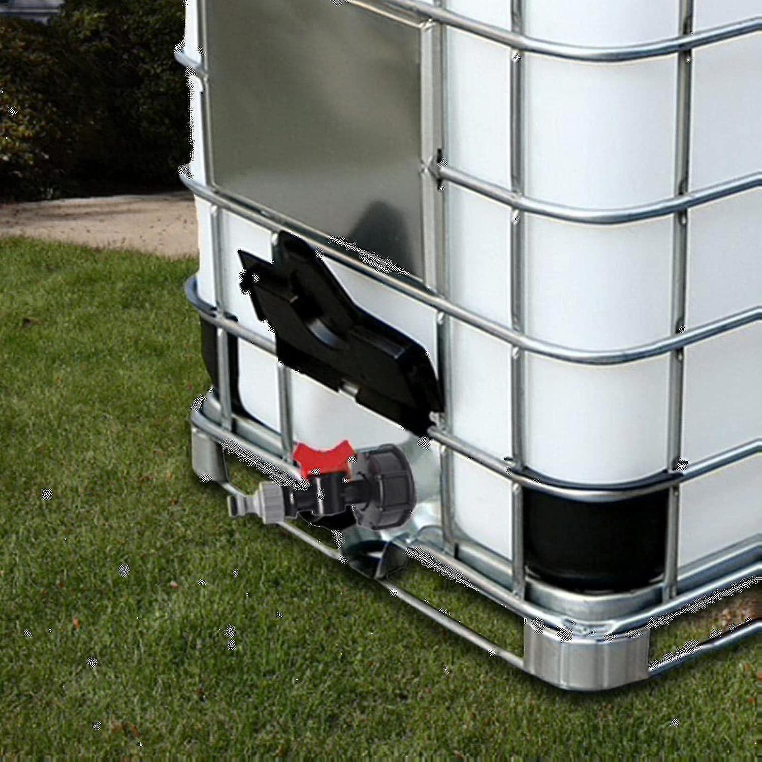 Accessories for 1000L IBC tanks: Adapter cap + 4-point butterfly faucet + black nipple (Teflon tape included)