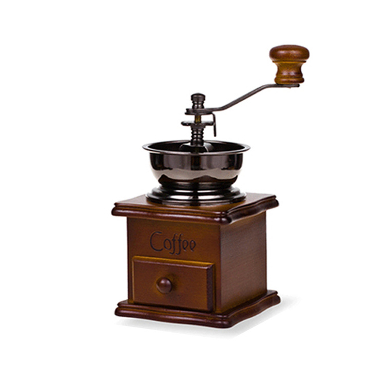 Retro Wooden Coffee Grinder Hand-Cranked Ceramic Burr Compatible with Braun Oral-B Philips