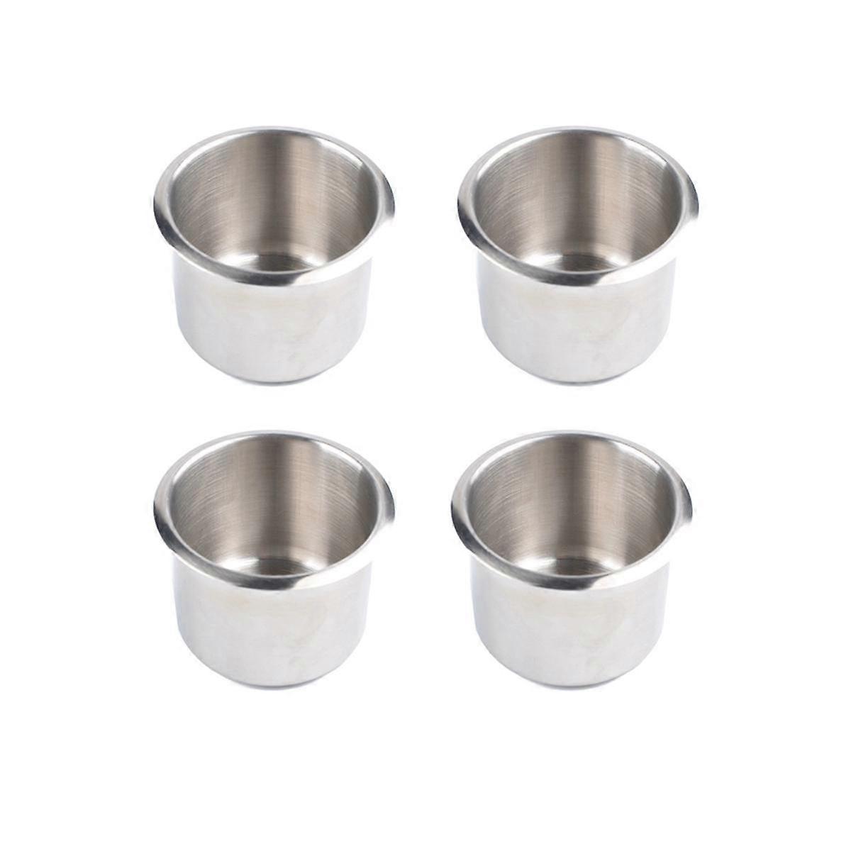 4pcs Universal Marine Boat Cup Holder 68X55mm Stainless Steel Drop-in Drink Holder for Poker Table Sofa