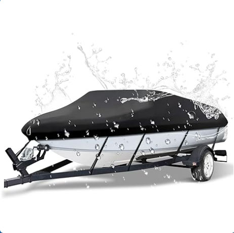14-16ft Boat Cover Trailerable Marine Grade 600D Black