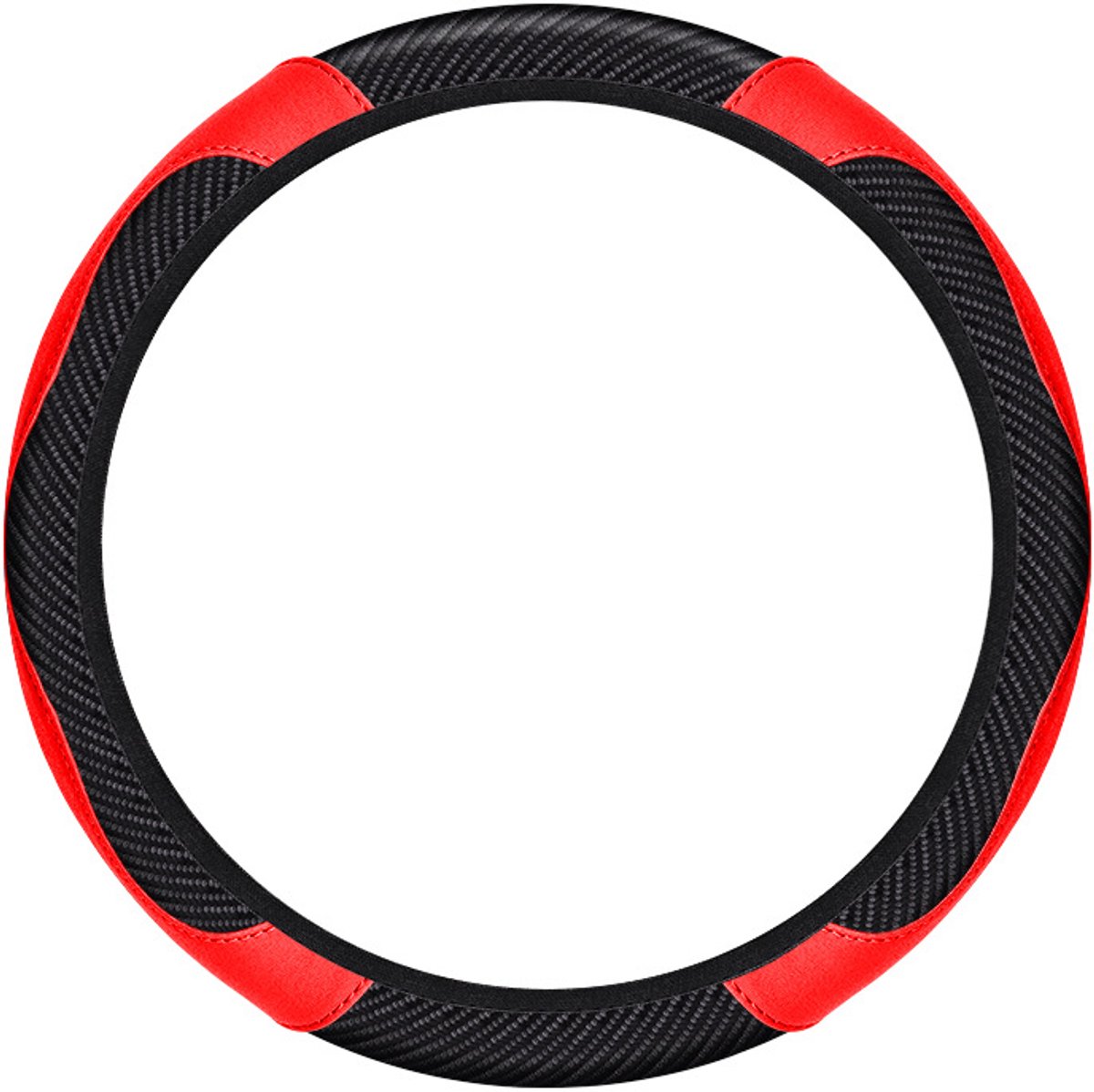 Steering wheel cover - car handle cover - non-slip handle cover - black and red - elastic steering wheel cover