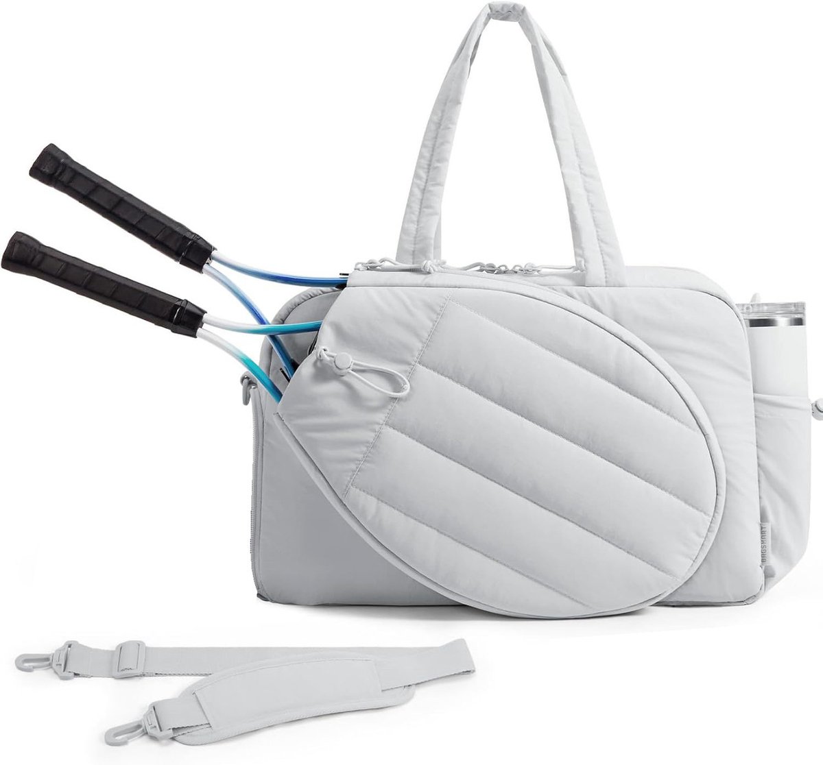Tennis Bag - Tennis Backpack - 42L with Shoe Compartment - Sports Bag - Waterproof Racket Bag - Protective Racket Compartment - Portable as a Shoulder Bag - Gray