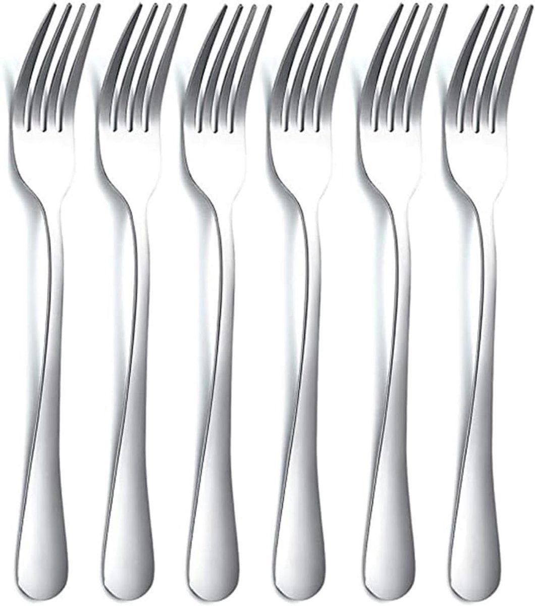 Cutlery Forks - 6 pieces - Stainless steel cutlery forks - Cutlery set - Suitable for Western dishes, desserts and coffee.