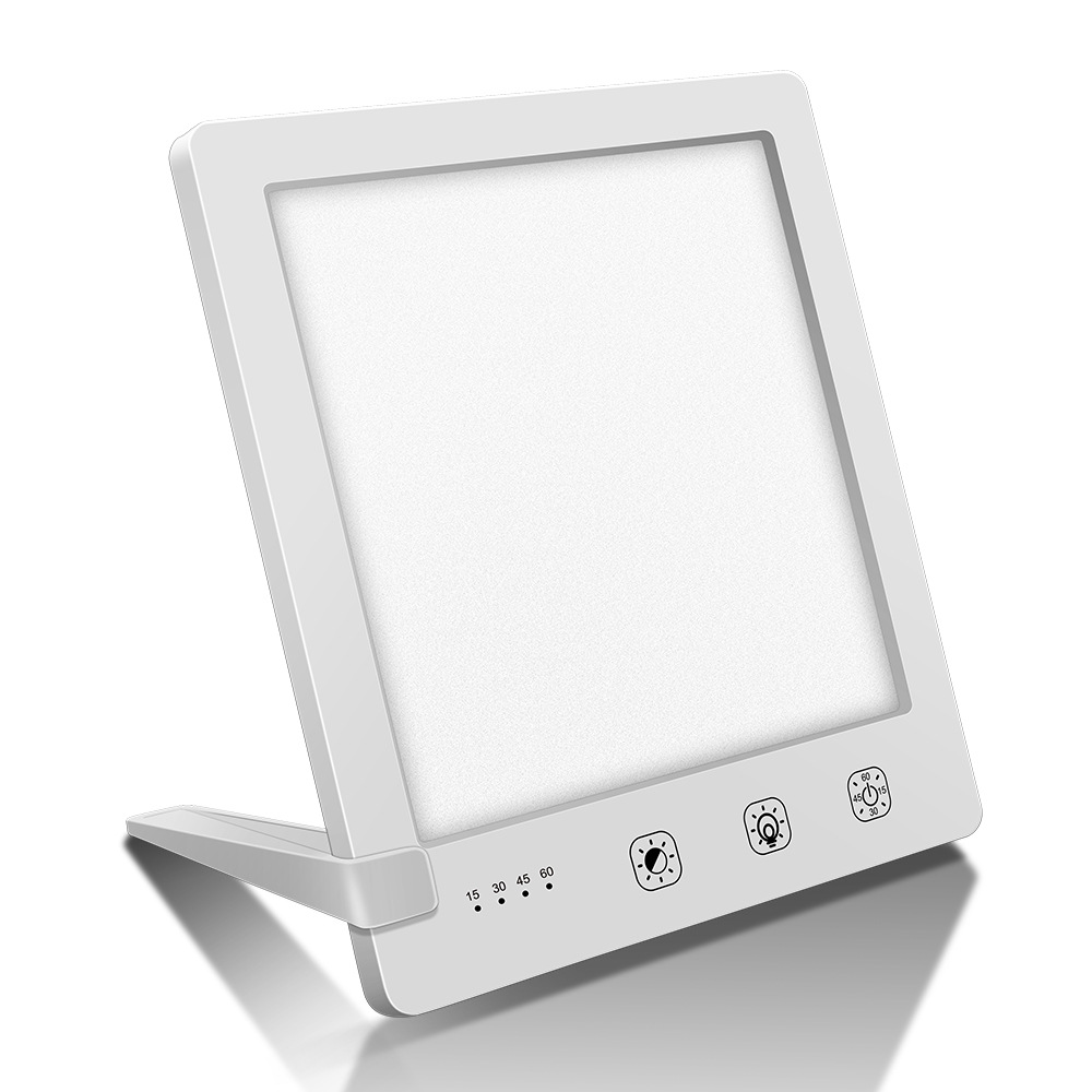 Light Therapy Lamp 12000 Lux UV-Free LED Adjustable Brightness Color Temperature Timer Touch Control Memory Function Compact for Home