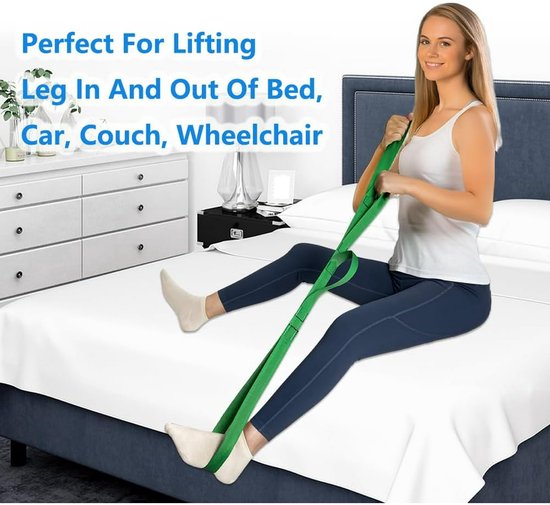 42 Inch Leg Raiser - Suitable for post-hip replacement and post-knee surgery - Leg Raiser Strap - Convenient for getting in and out of bed, car, couch, and wheelchair（Green）