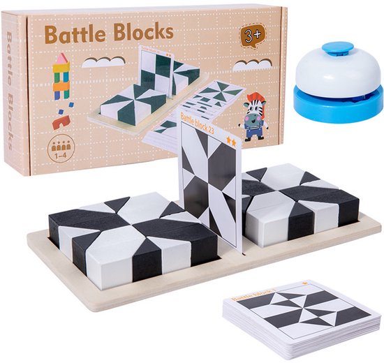 Educational puzzle - Wooden - Building block puzzle - Suitable for teenagers - Educational toy - Board game - Two-player game - Learning through play (Not suitable for children under six years old)