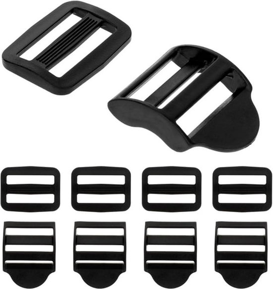 Replacement Backpack Buckles - Set of 5 - Replacement Backpack Buckles - Adjustable - Black Slide Buckles for Backpacks