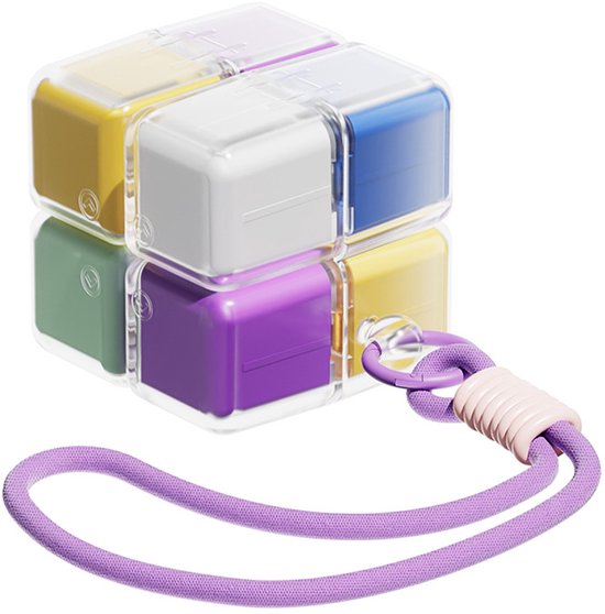 Medicine box - 7-day medicine box - Weekly pill box - Portable pill box for travel - Easy to open - 8 compartments - For storing vitamins and medicines - Color