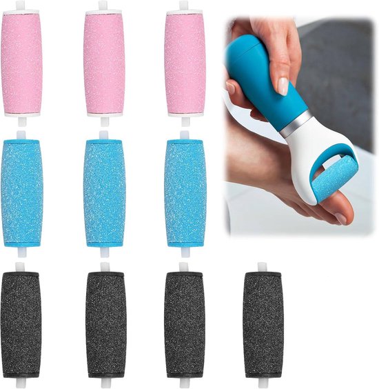 10 Replacement Rollers Compatible with Scholl Velvet Smooth - Pumice Stone Foot Roller Refills - For Electric Pedicures - Callus Removal - Replacement Heads - Exfoliation
