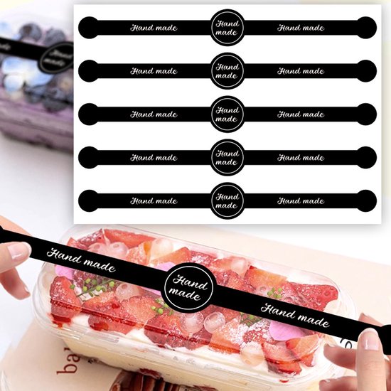 Stickers - 50 sheets - Baking stickers - Strip stickers - DIY baking stickers - Sealing stickers for cake boxes and dessert packaging