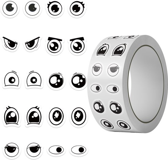 Stickers - DIY Stickers - 500 Sheets/Roll - Small Emoji Eye Stickers - DIY Journaling Supplies - Decorative Sealing Stickers - Envelope Stickers - Creative Gifts