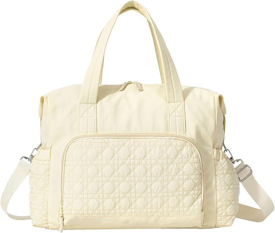 Sports Bag - Waterproof Travel Bag - 24 Liter Carry Bag - Zippered - Lightweight and Durable - Suitable for Gym, Training and Travel（Light Yellow）