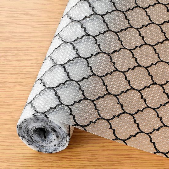 Drawer Mat - Kitchen Drawer Mat - Kitchen Cabinet Shelf Protector - Non-Adhesive, Waterproof EVA Drawer Mat, Easy to Cut to Size for Refrigerator, Cabinet or Chest of Drawers (Black, 11.8"W x 78.7"L)