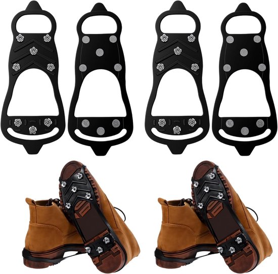 Snow boots with non-slip soles - Set of 2 - Safe walking on icy and snowy roads - Suitable for size M (40-45) - Non-slip studs - Suitable for winter walking, hiking, jogging, strolling and mountaineering