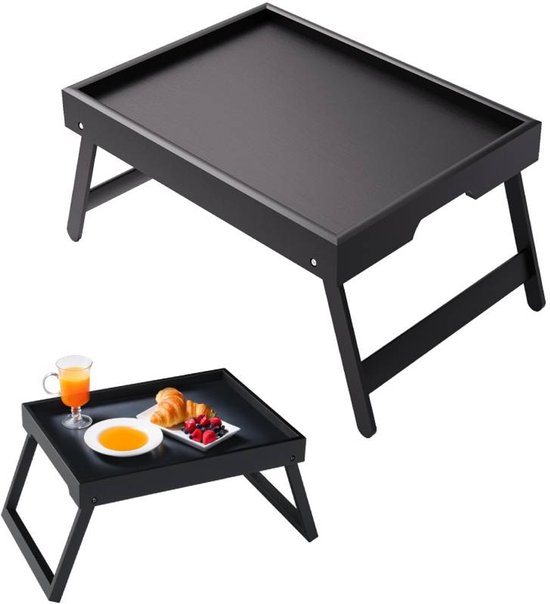 Folding table - Camping table - Portable folding table - Can be used as a dining table, TV table, laptop table, snack table, sofa table or work table - Black