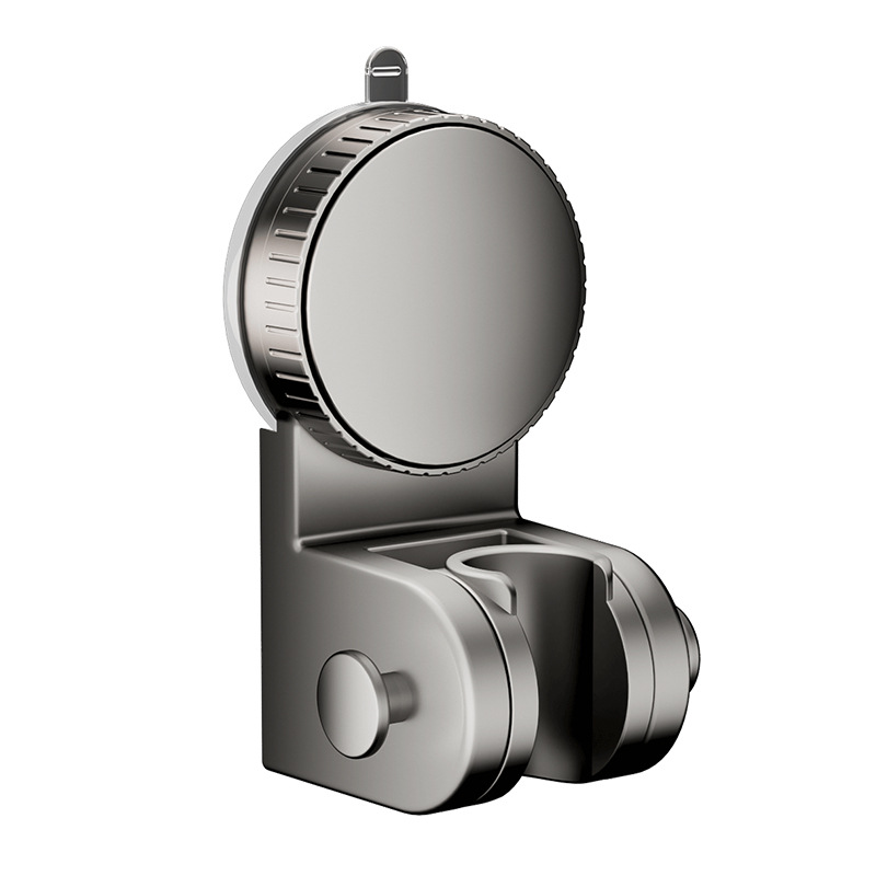 Shower Head Holder - Punch-Free - Strong Self-Adhesive - Hand Shower Tray - Gray - With Hook - 1 Pack