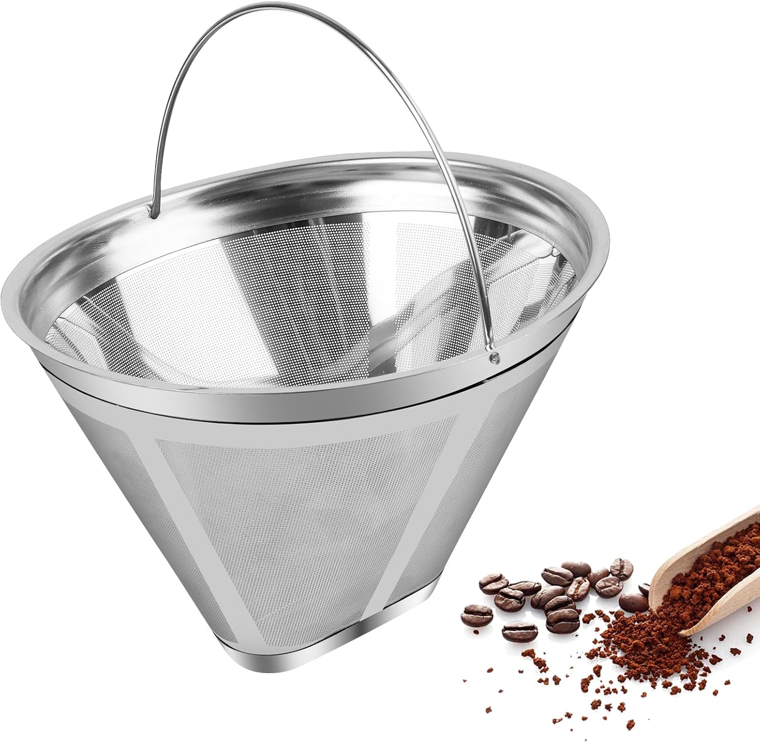 Coffee Strainer - Fine Mesh 100 Mesh Filter - Suitable for 8-12 Cups - Easy to Clean