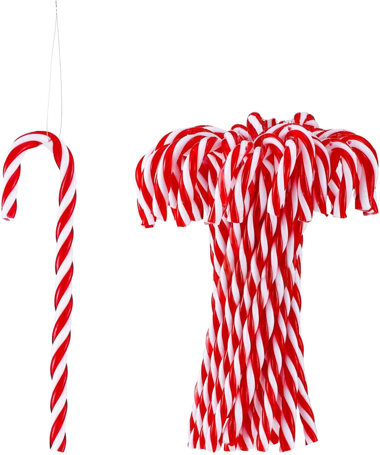 Christmas Decorations - 32 Pieces of Christmas Candy Canes - Red Christmas Hangers - Approx. 15 cm - For Christmas Tree and Interior