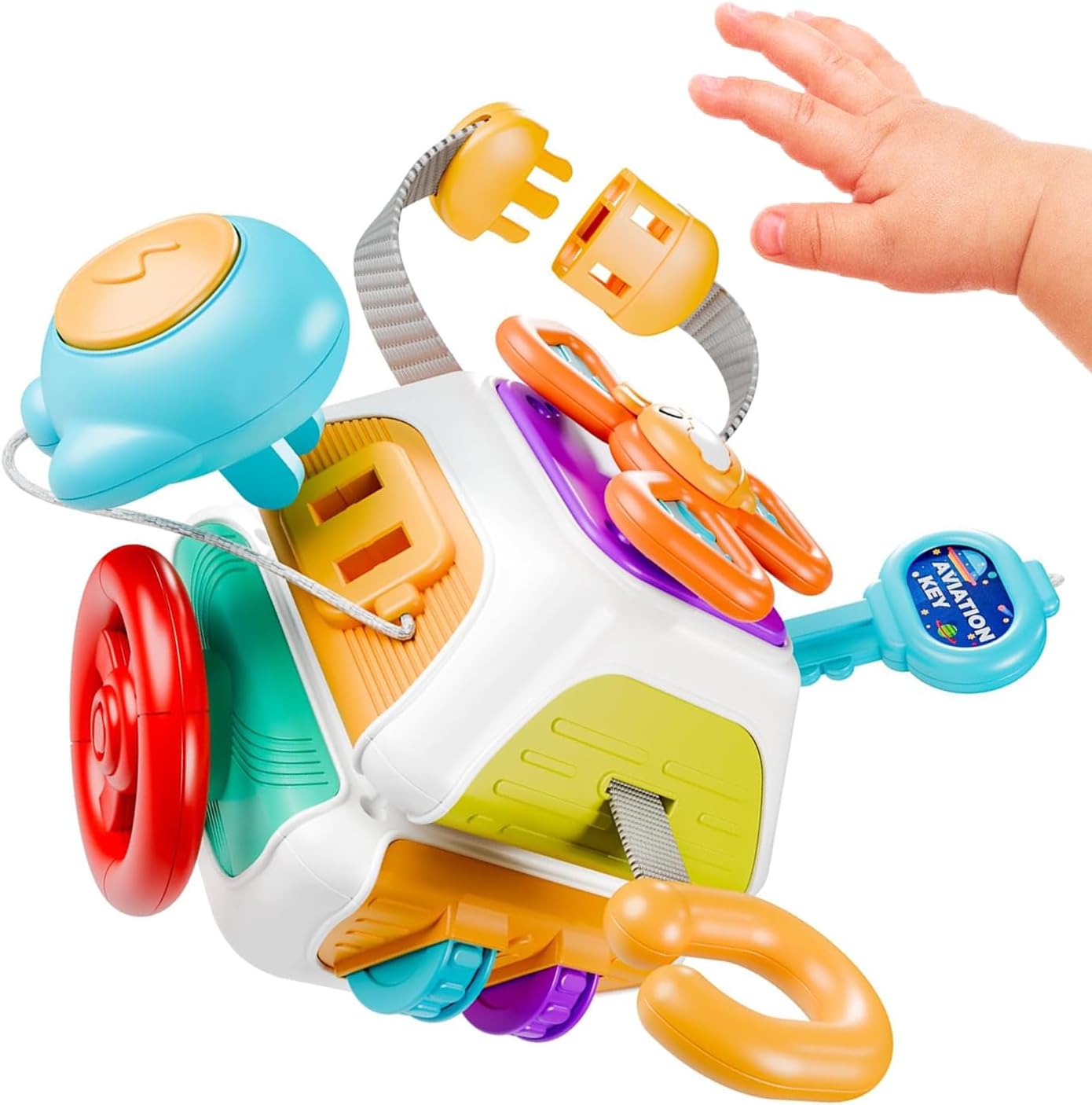 Educational Toys 2-6 Years - Sensory Toys - Busy Cube for Toddlers 2-6, Sensory Activities Busy Board, Baby Gifts for Boys and Girls, Travel Toys, Educational Learning Board for Infants