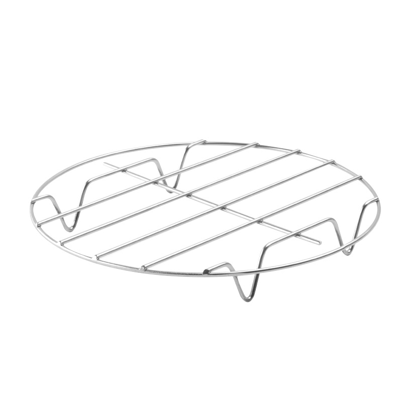 Airfryer Grill Rack Round - Stainless Steel Grill Rack - Raising Rack - Universal Airfryer Accessory - Silver