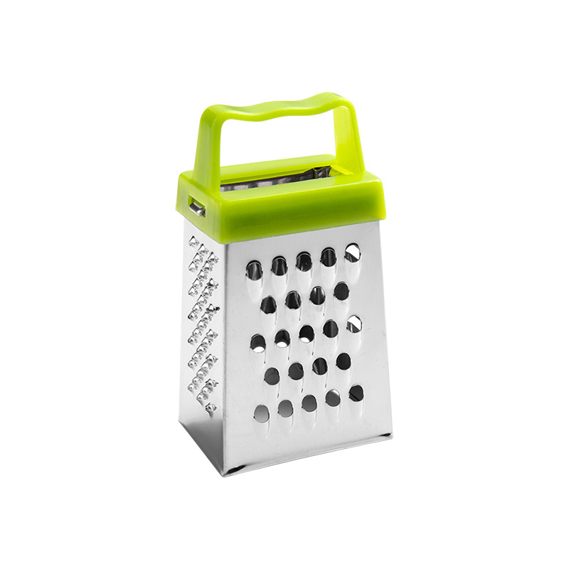 Mini cheese grater - Four-sided grater - Stainless steel slicer - Multifunctional vegetable cutter - Kitchen gadget - Lemon zester - A green