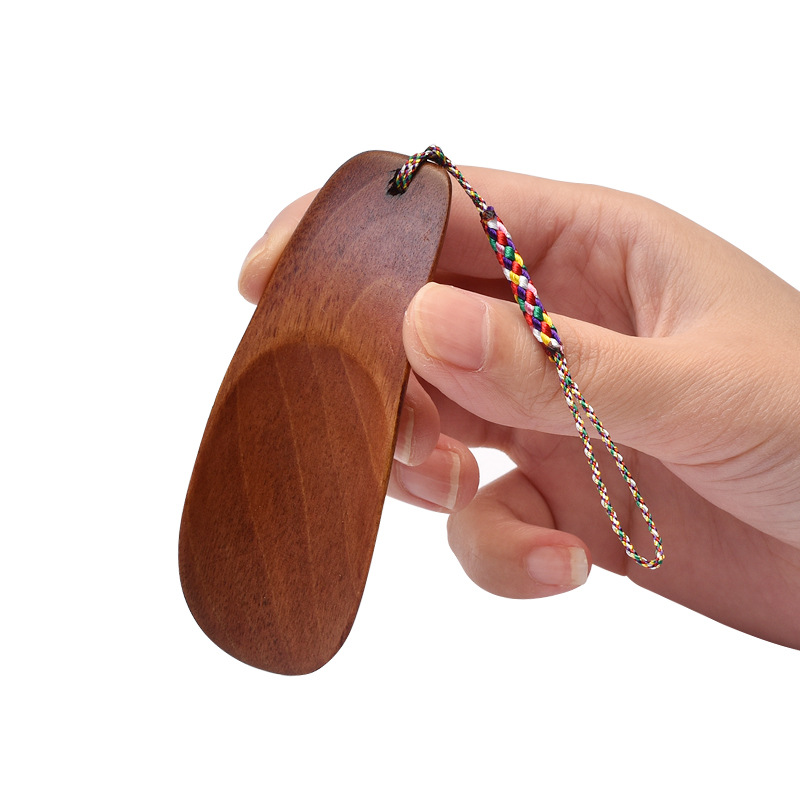 Shoehorn - Wooden Mini Shoehorn - Portable Shoe Helper - Japanese Design - Compact - With Braided Wrist Strap - Suitable for Children