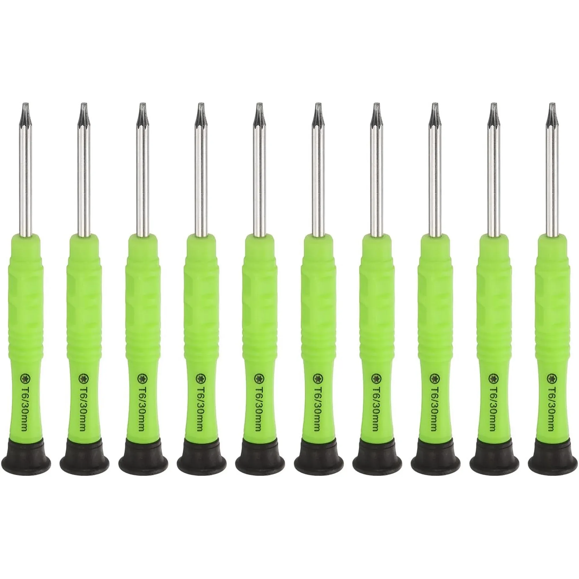 10 Pieces T6 Torx Mini Screwdriver Set, 3 mm Torx Head 87 mm Repair Tool for Small Appliances, Yellow and Green