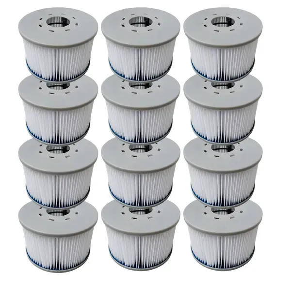 12 Pack Replacement Filter Cartridges for Inflatable MSPA Hot Tubs, 106 mm Diameter Spa Filters for Water Filtration
