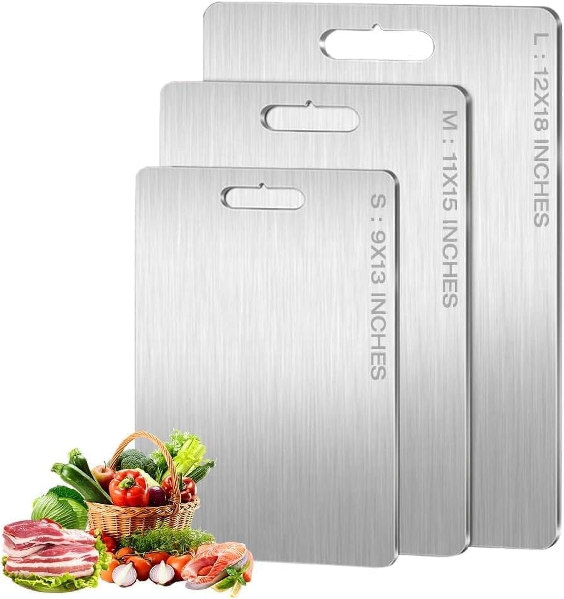 New Titanium Cutting Boards - 100% Pure Titanium Cutting Boards for Kitchen - Cutting Edge Hygiene & Durability, Double Sided Medical-grade Titanium Cutting Mat from Japan (15 x 11 in) 18" x 12"