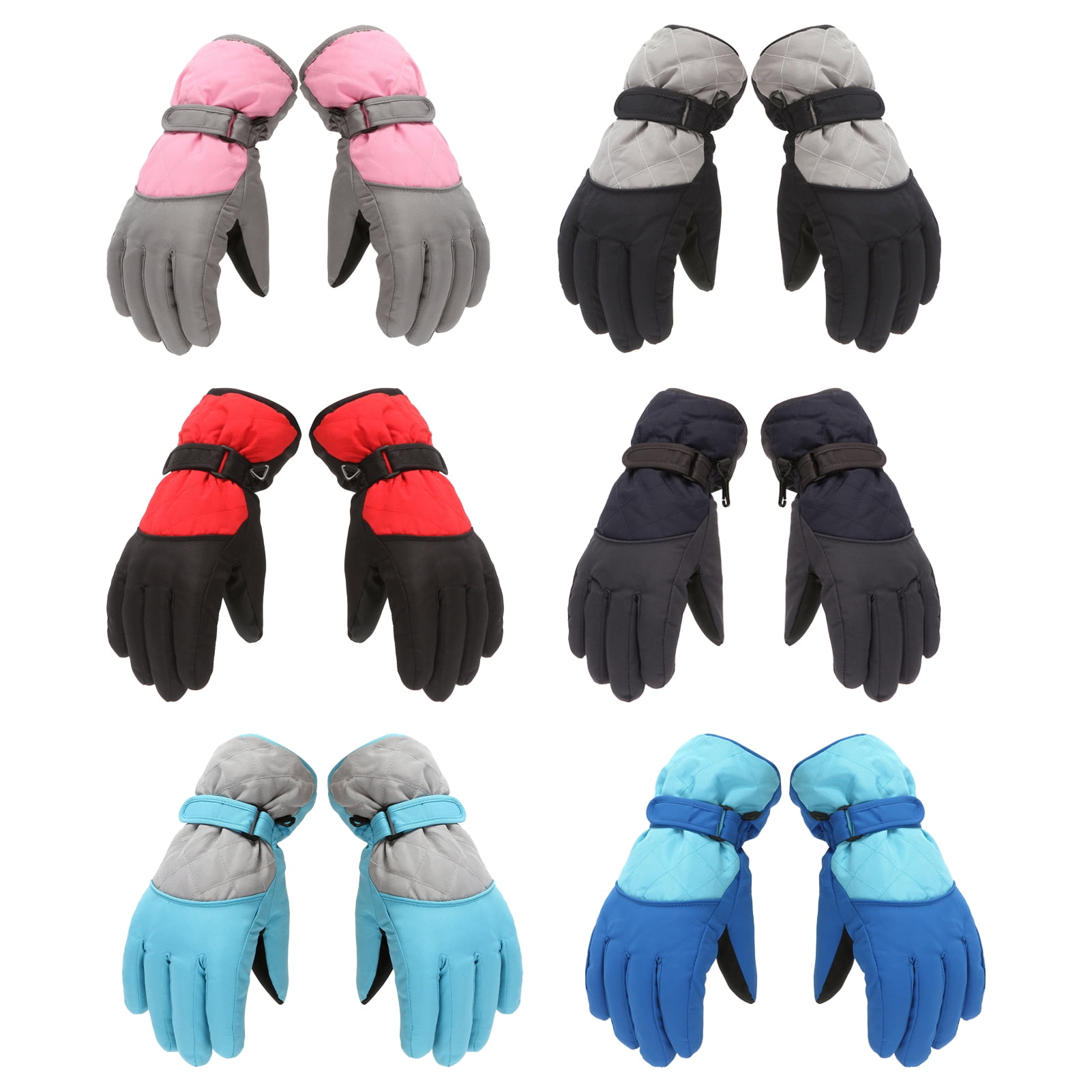 Dengjunhu Kids Winter Gloves - Snow & Ski Waterproof Youth Gloves for Boys & Girls - Insulated for Cold Weather Outdoor Play, Skiing & Snowboarding L Cyan