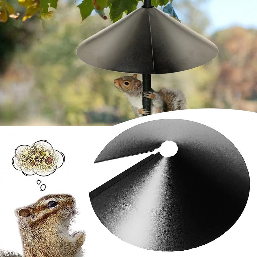 Squirrel Proof Baffle 12/14/16/18 Inches Wide Squirrel Protection for Bird Feeders Anti-Rust Galvanized Steel Hangable Baffle, Protects Bird Houses from Squirrels 12" Black