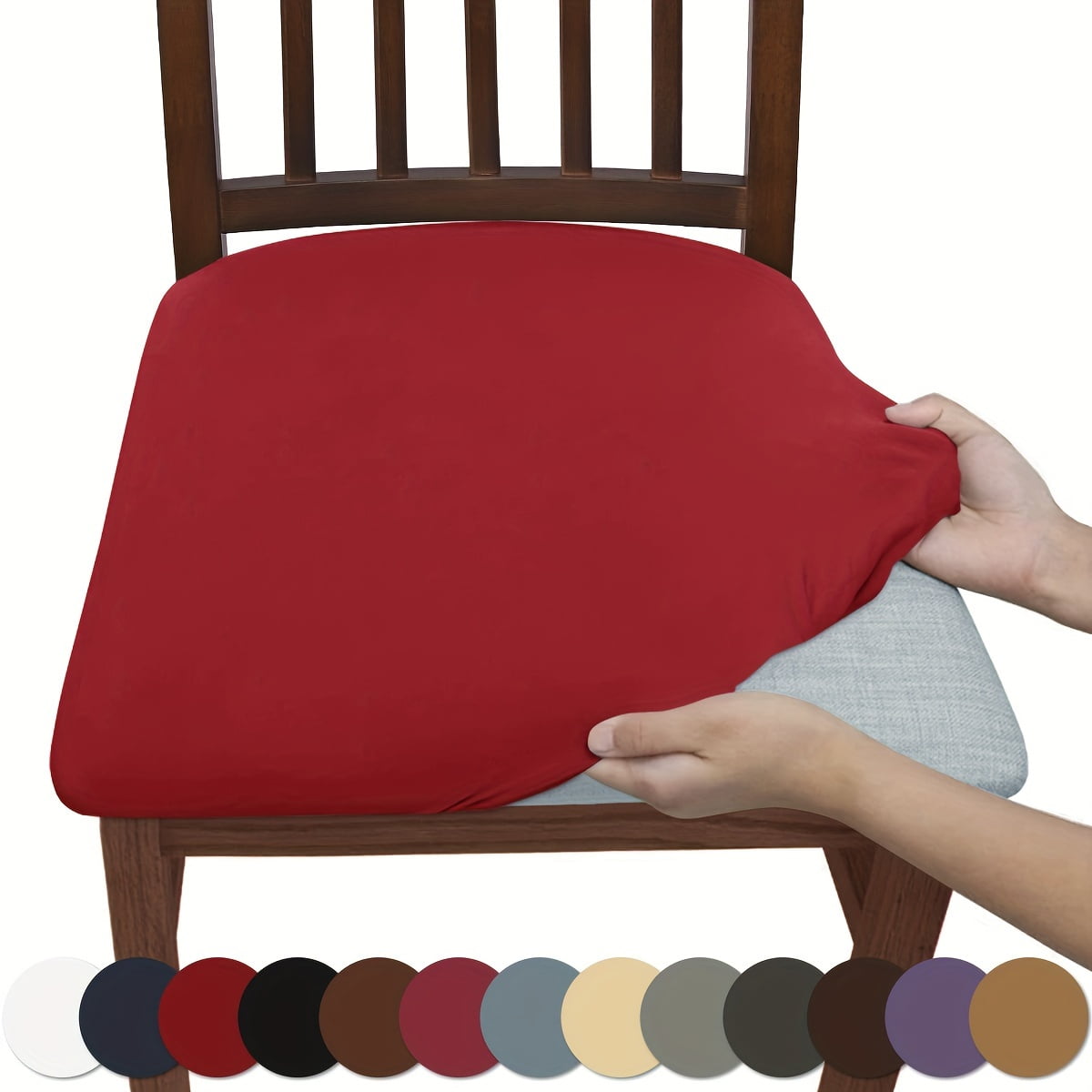 4pcs/6pcs Solid Color Brushed High Elastic Chair Cover, Simple Soft And Comfortable Chair Seat Cover, Dust-proof And Dirt-resistant Chair Slipcover, Suitable For Dining Chair Office Home Decor 4pcs Beige Color