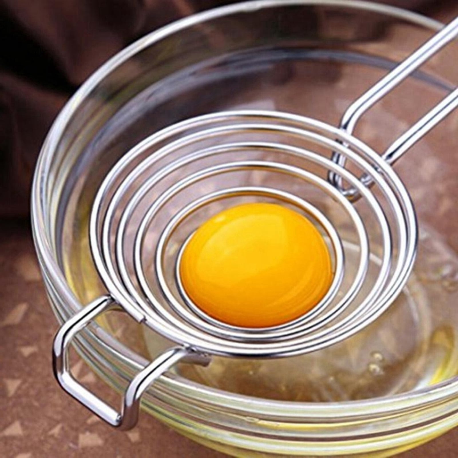 Walbest Egg Separator Egg Yolk White Separator, Stainless Steel Egg White Yolk Sifting Filter Egg Divider Kitchen Tool for Baking Cake, Kitchen Gadget Cooking/Baker Tool Silver