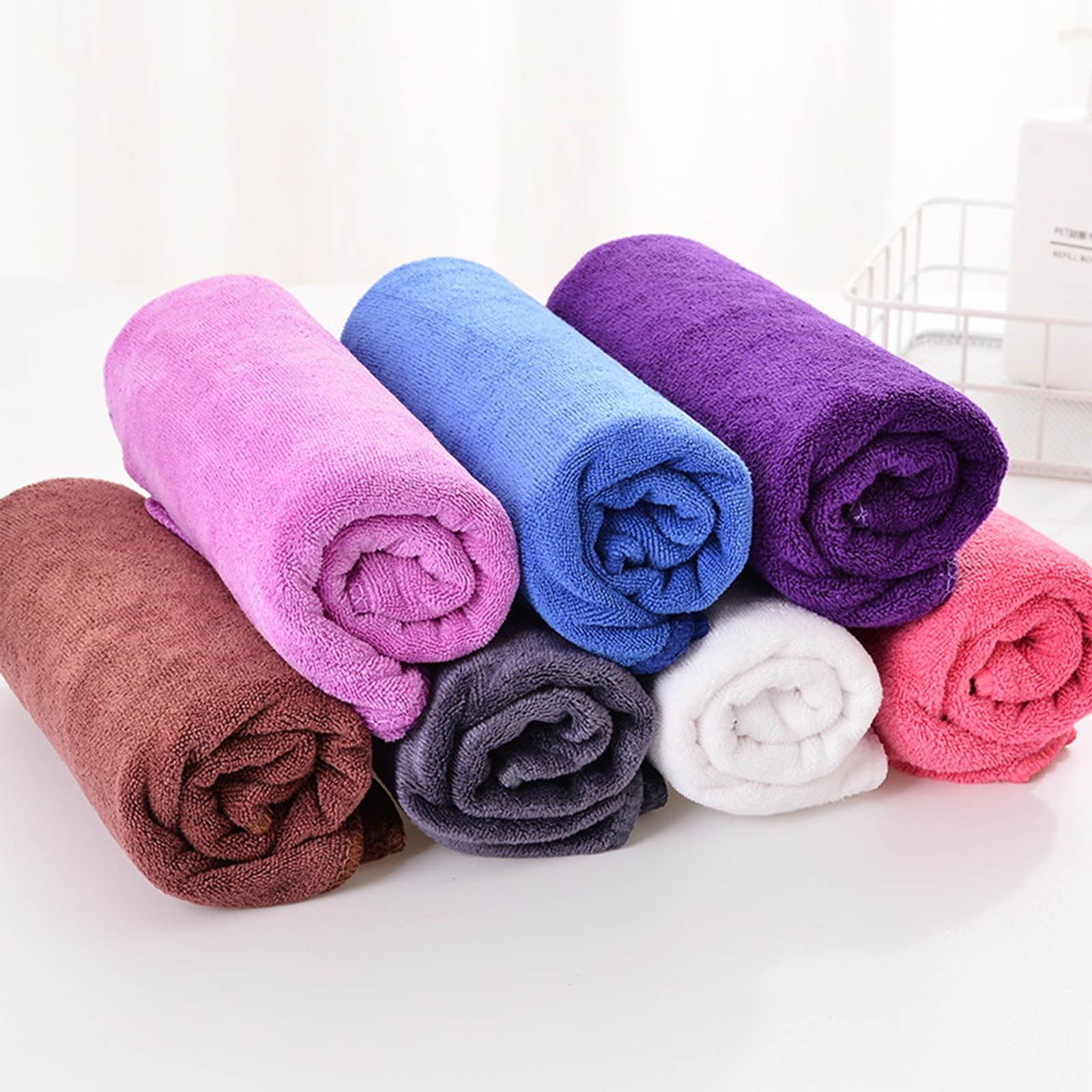PALIFEUR Microfiber Towel 29.5x13.8", 2 PACK Soft Lightweight Bath Towels Quick-Drying Towels Highly Absorbent Wash Cloths, Towels for Bathroom, Body, Gym, Shower, Hotel(White) A_#Hot Pink【2pcs】