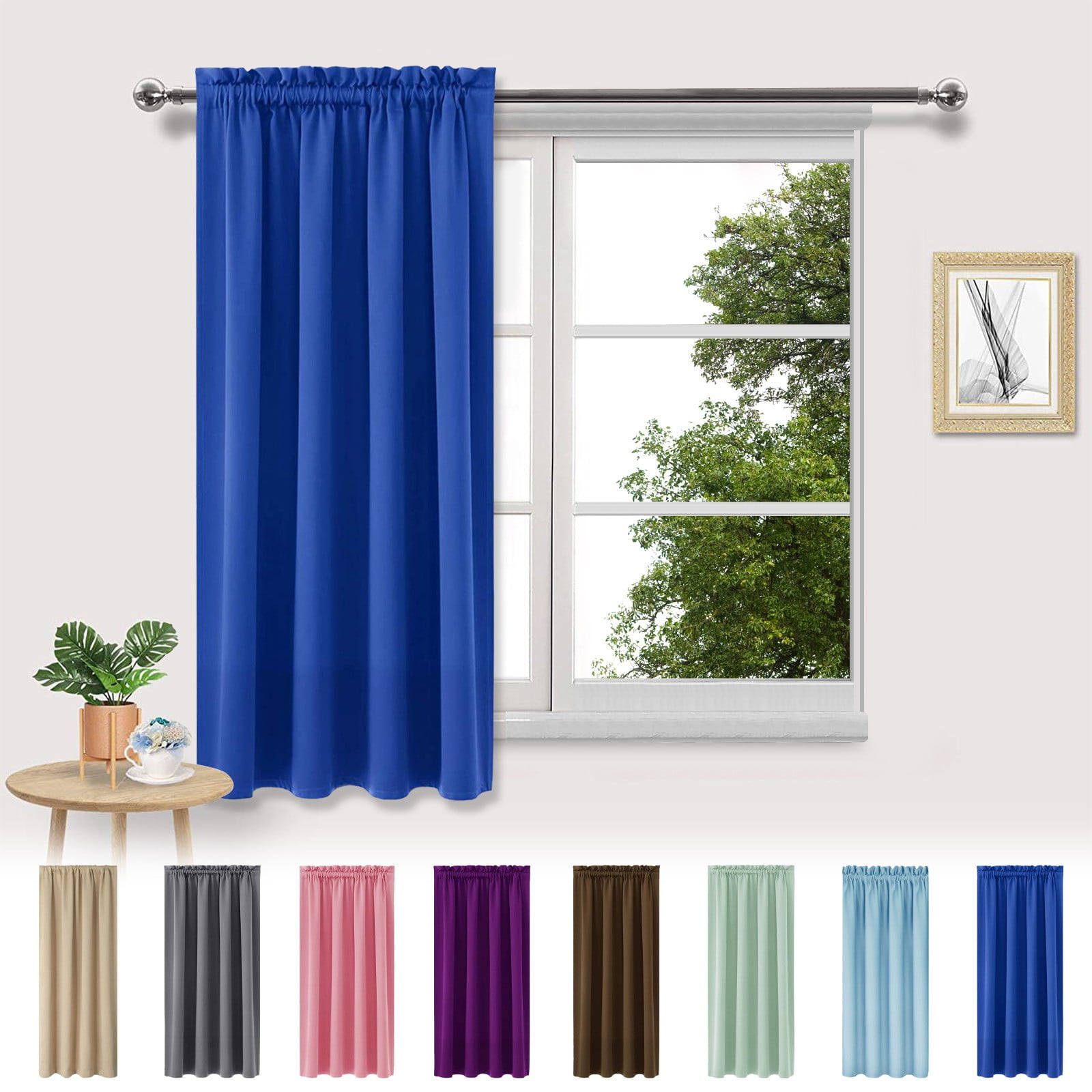 Xuniizn Blackout Curtains for Bedroom Thermal Insulated - 100%Polyester Black Out Curtains 2 Panels Set Room Darkening Window Curtains for Living Room, Light Blue CTN-PK
