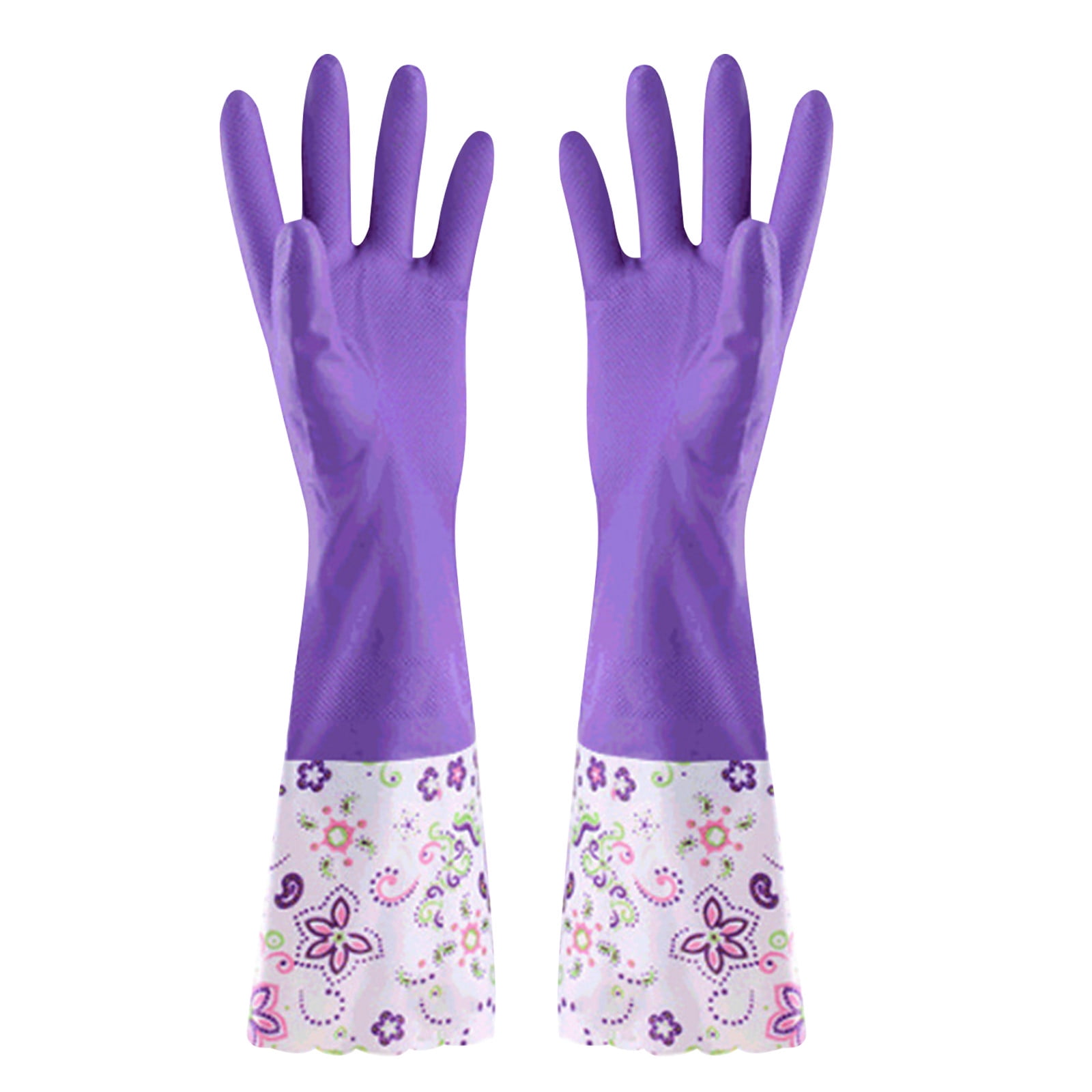 LSLJS Rubber Gloves, Cleaning Gloves, Dishwashing Gloves, Kitchen Gloves for Washing Dishes, Household Reusable Gloves for Cleaning, Dishwasher Safe Flower Print Dish Gloves Medium Pink On Clearance M Pink-PLush