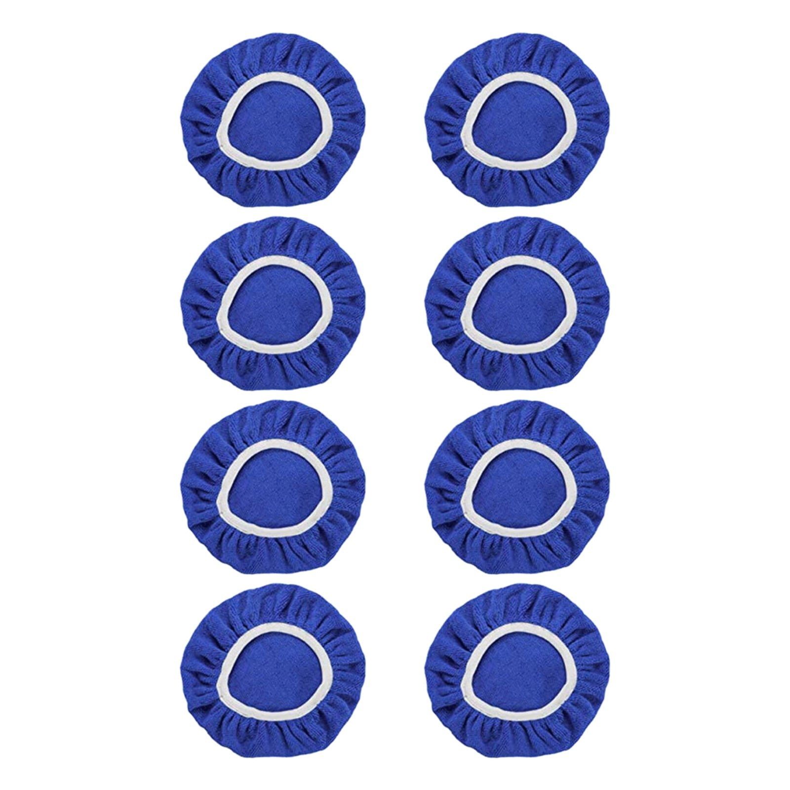 JWDX Cleaning Brush Clearance, 8Pack Car Polisher Pad Bonnet (5 to 6 Inches) Soft Microfiber Polishing Bonnet Buffing Pad Cover Blue