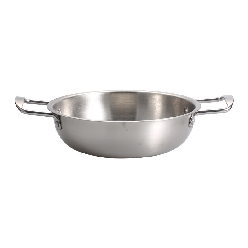 JWDX Stainless Steel Instant Noodle Pot Clearance, 7.1" Korean Ramen Noodle Pot with Handles Stainless Everyday Pan Golden Korean Cooking Pot for Soup Noodle Pasta Home and Outdoor Dishwasher SLE