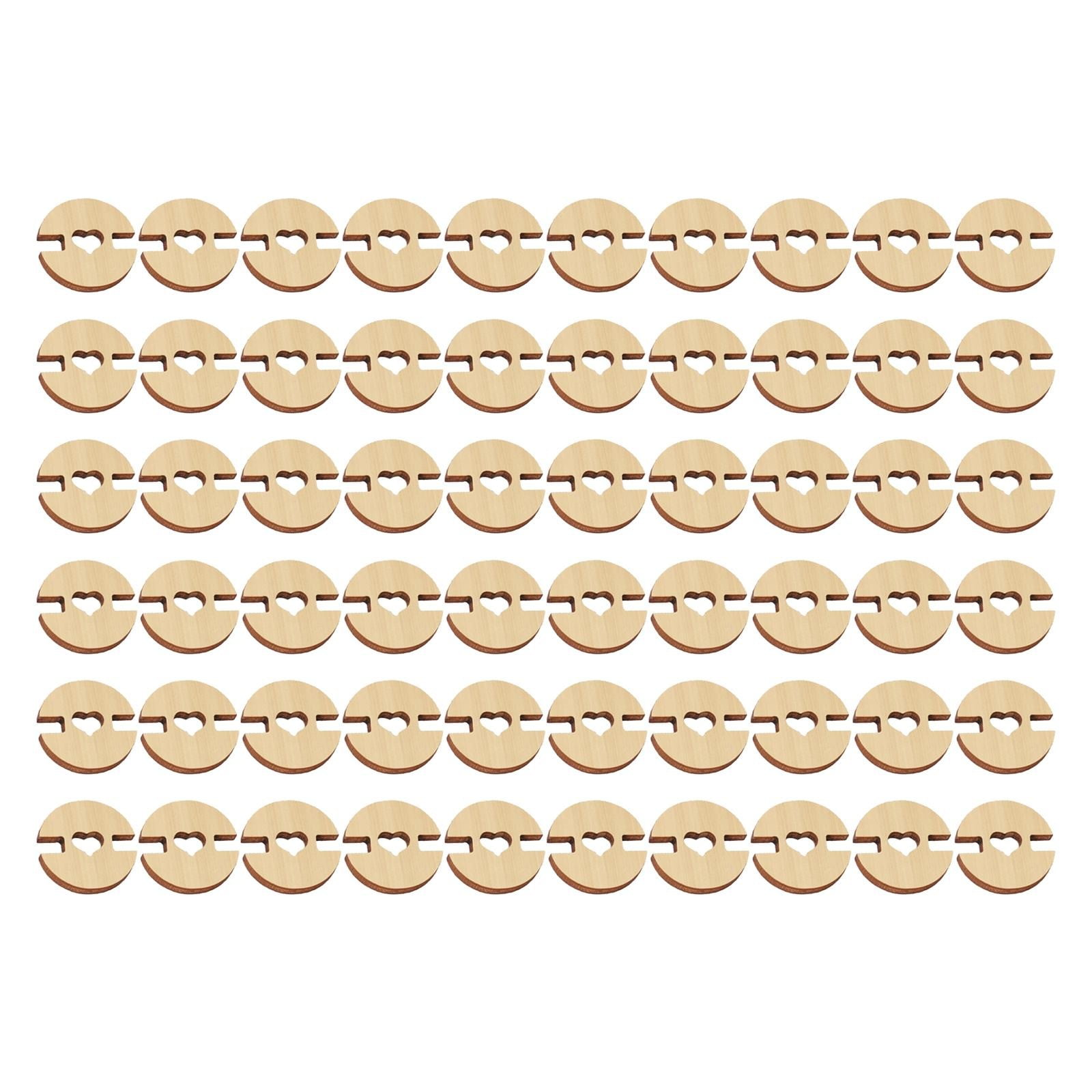 JWDX, 50/60/100 Buttons 50/60/100 Pcs Buttons for Hats Wooden Handmade Buttons Removable Love Button Crafts Faux Fastener Holder Sewing Clothing Accessories for Knitting Crochet One Size AA