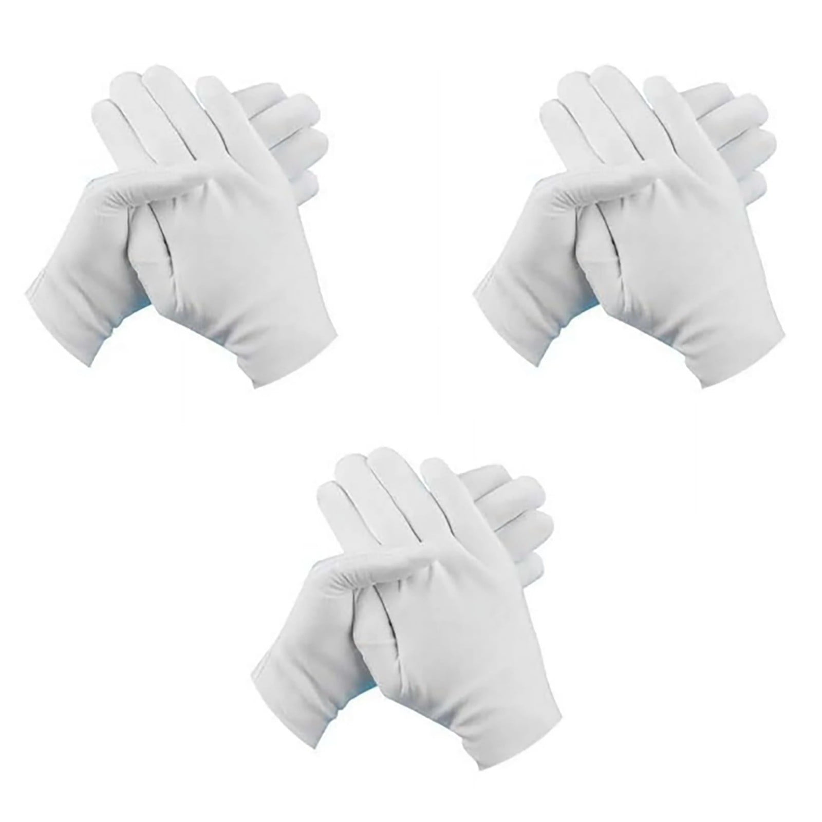 Cotton White Gloves 3Pcs Size S 3 Pairs Of Gloves 3 Pairs Of White Cotton Gloves Breathable Work Jewelry Inspection Etiquette Gloves Protective Gear S JWDX One Size A