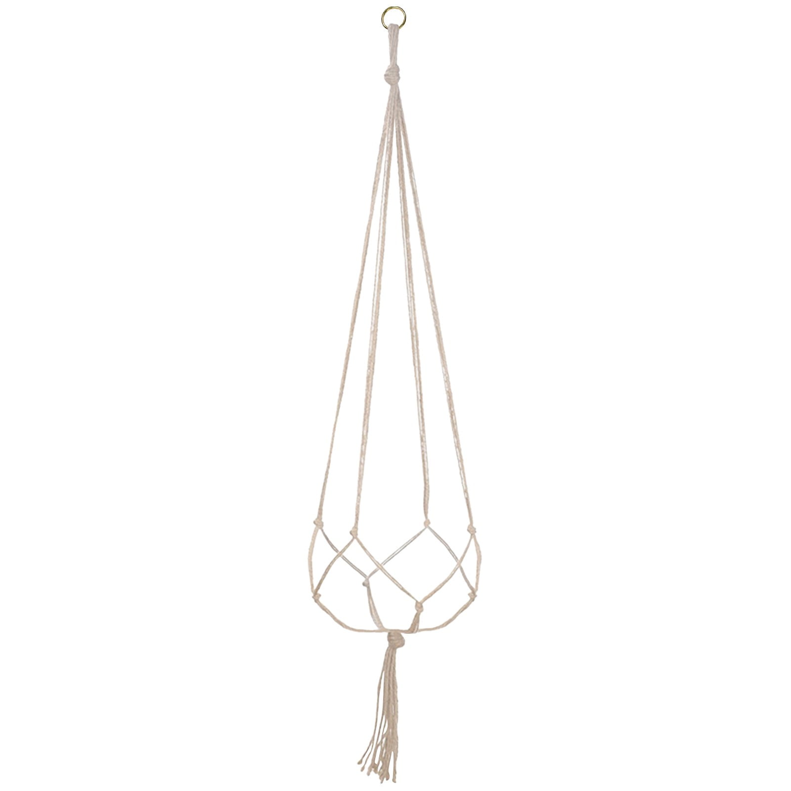 LGCASL Plant Hanger Flower Pot Plant Holder for Indoor Outdoor Decorations,Indoor Hanging Planter Holder, Hanging Baskets for Plant, 1X Hanging Basket Net Bag Brown Plant Hangers White