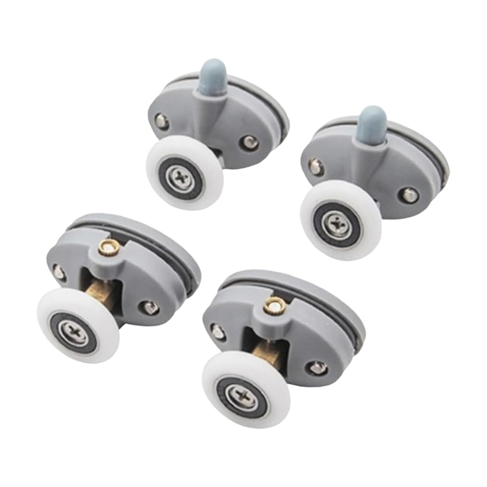 LGCASL Clearance! Shower Door Rollers Shower Door Rollers Bearing Door Roller Plastic Pulley Shower Caster Bathroom Door Hardware(2Pcs Up 2Pcs Down 25mm)- Single wheel diameter 23mm, hole spacing 26mm (2 on top, 2 on the bottom) White