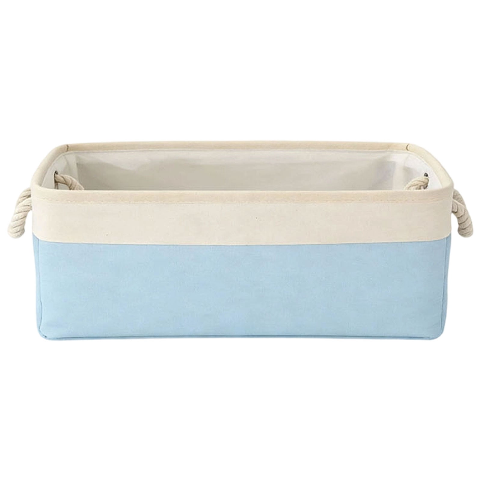 LGCASL Fabric Storage Box, Fabric Storage Box, Storage Basket with Handles and for Clothes Shelves Closet Wardrobe Home Wear and Reinforced, Light Gray S(12.2×5.1×8.2Inch) M(14.1×6.2×10.2inch) Light Blue