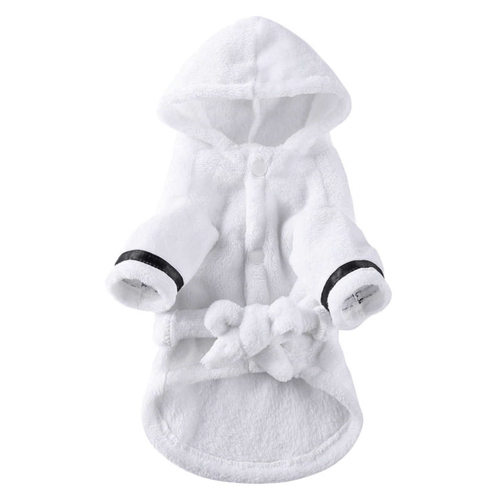 LGCASL Pet Bathrobes, Pajamas Clearance! Dog Cat Bathrobe Pet Clothes Hotel Bath Towel Pet Bathrobe Nightgown Pajamas (Army Green, L) M White
