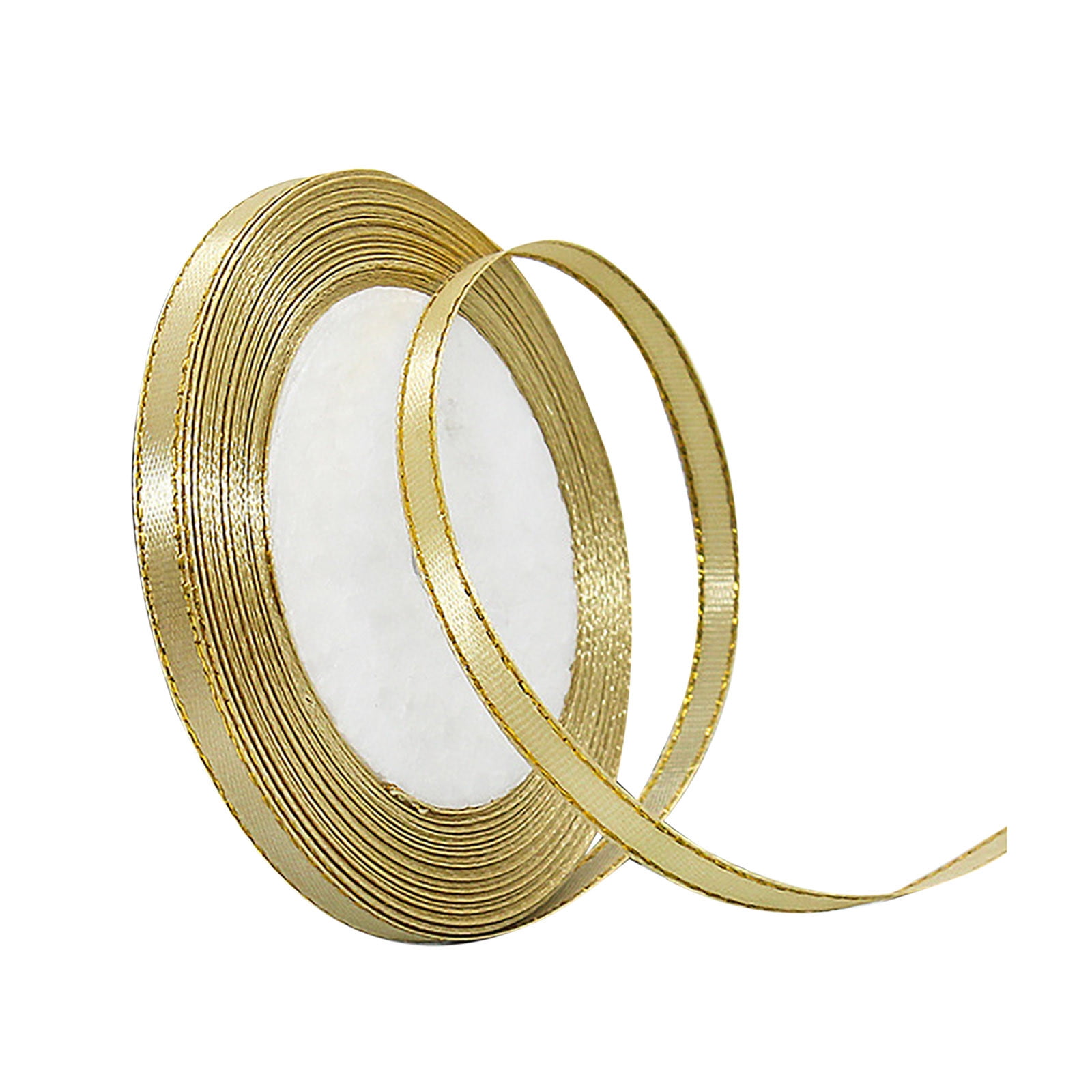 Clearance! JWDX Gift Wrapping Paper Clearance 25Yd Satin Ribbon 6mm Fabric Gift Ribbon for Wedding Christmas Birthday Gift Gold